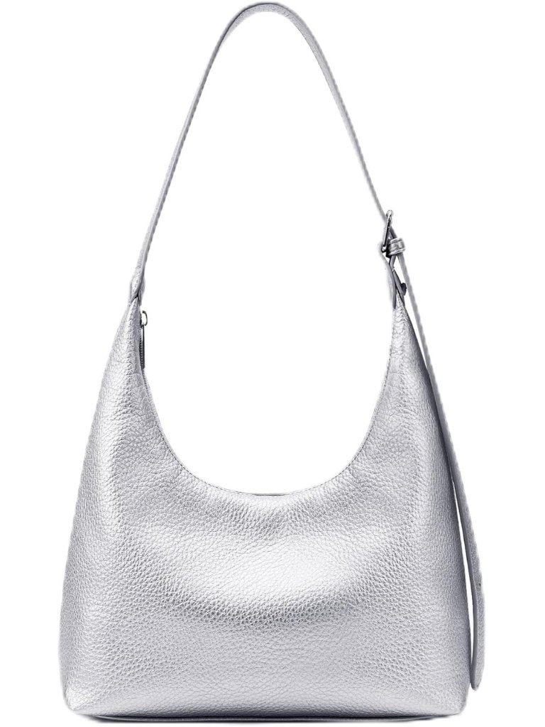 Crescent Tote Bag, Women Underarm Handbag Vegan Leather Zipper Shoulder Purse Ho